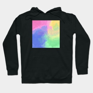 abstract pattern with green, yellow, pink and blue hues Hoodie